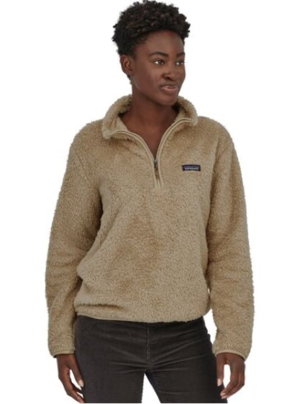 Patagonia Tan Teddy Quarter-Zip Sherpa Jacket